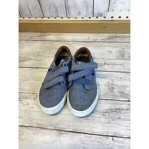 Kids Blue Canvas Sneakers Velcro Hook-and-Loop Casual Shoes US 11